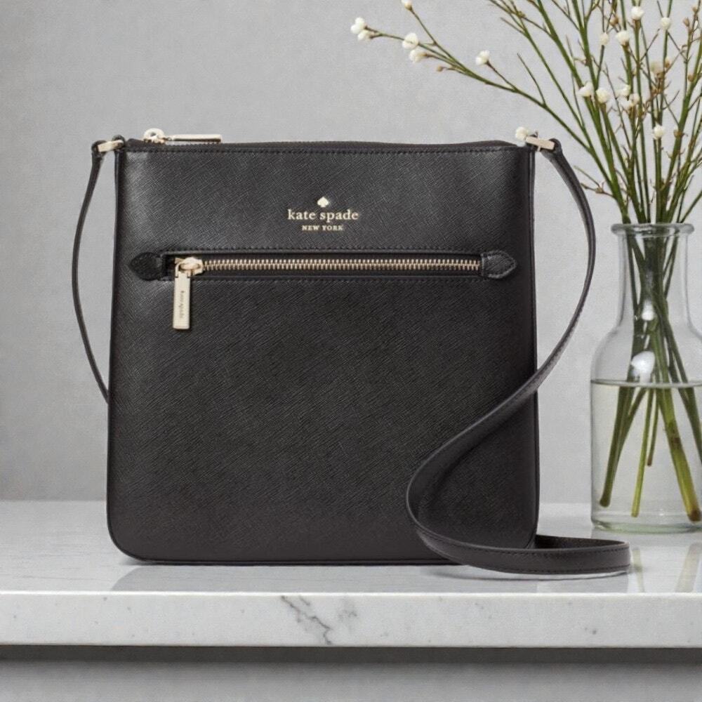 Kate Spade Sadie North South Crossbody in Black Leather k7379